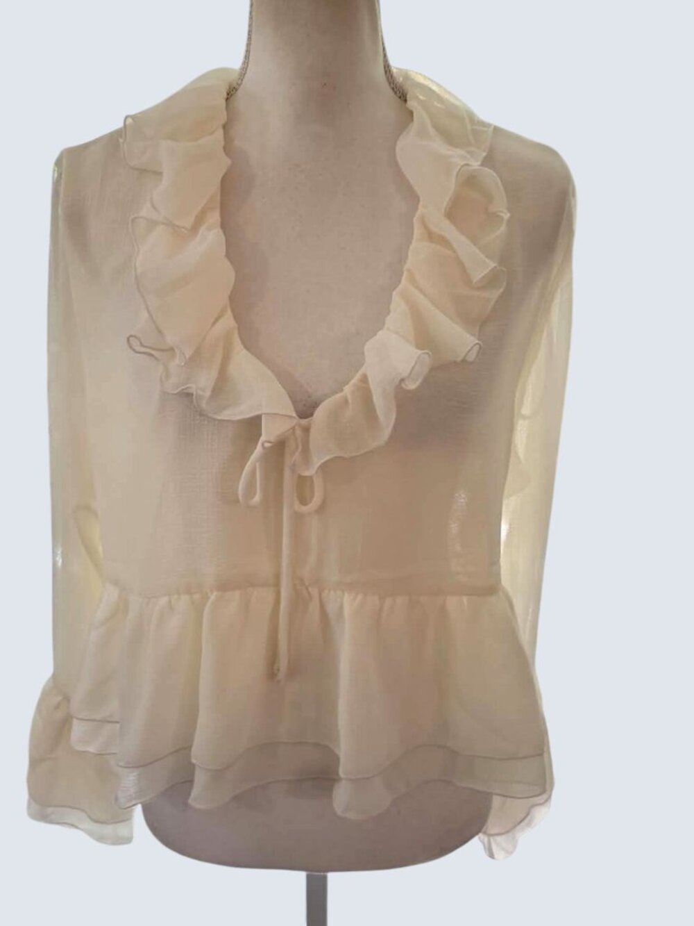 Jessica Simpson Cream Ruffle Blouse NWT - Picture 6 of 9